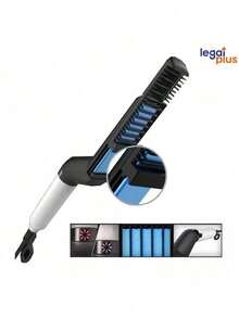 Hair Straightener Portable Comb For Men's Hair And Beard Electric Comb Straightening Brush - 黑色 - 查看 7