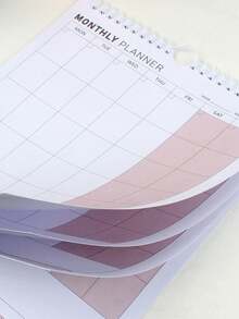 1 件 2025-2027 年极简主义无日期月历，A4 螺旋月度计划器，带目标、习惯追踪器和大型周计划空间，家庭、办公室和宿舍组织，学校办公用品，万圣节圣诞节礼物 - 粉紅色 - 查看 4