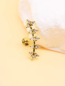 1pc Cubic Zirconia Stud Earring - Yellow Gold - View 14