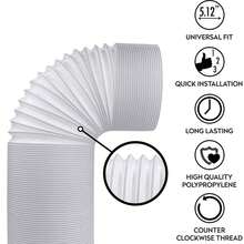 Adjustable Air Ducting Pipe Heavy-Duty Four-Layer Protection Dryer Vent Hose Exhaust White