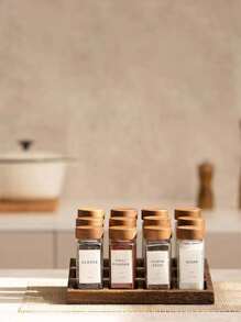 Kitchen Spice Jar Set, 12/24pcs Glass Seasoning Container With Lids, 120ml Cumin & Spice Jars, Glass Bottle