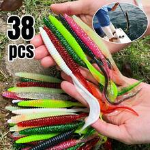 38pcs Lure Threaded Bait Set Suitable For Bass, White Fish, Snapper, Catfish, Golden Bass, Tuna, Salmon, And Other Fish Species - Multicolor - View 1