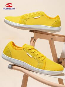 HOBIBEAR Unisex Minimalist Wide Toe Box Barefoot Running Shoes, Zero Drop, Lightweight & Comfortable - Yellow - View 4