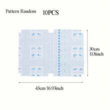 [预切自粘书膜] 10 件自粘书套，透明磨砂防水书膜，防尘书套，返校学习用品，预切书套（随机图案），用于学校用品，返校