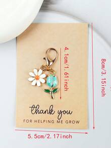 Set de 6 llaveros con tulipanes y margaritas, adecuados como colgantes, cadenas y decoración de bolsos, diseño floral de moda, regalo ideal para cumpleaños, bodas, Día del Maestro, Día del Padre, Día de la Madre, cumpleaños de amigos, accesorio perfecto para bolsos, llaveros de coche, excelente para el nuevo período escolar y graduación, diseñado para mujeres - Multicolor - Ver 2