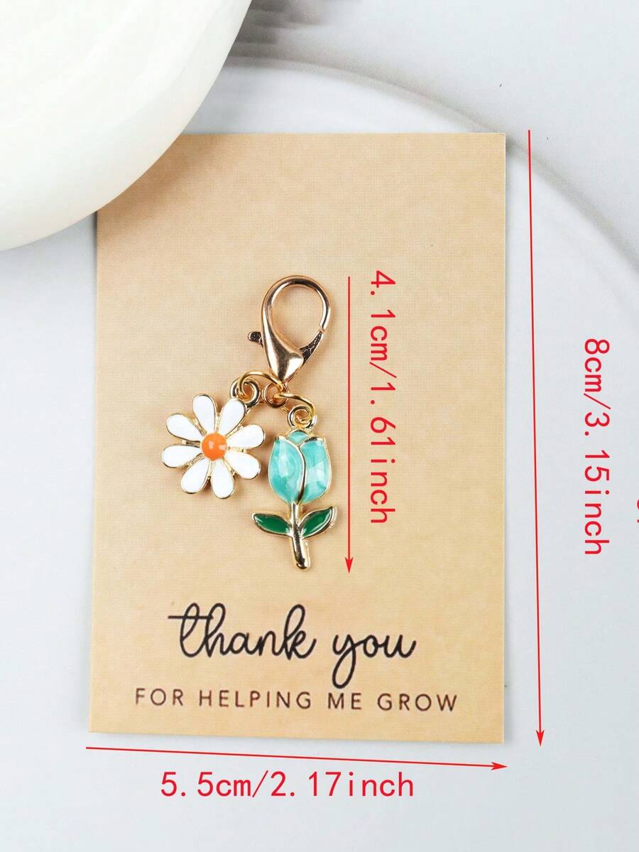 Set de 6 llaveros con tulipanes y margaritas, adecuados como colgantes, cadenas y decoración de bolsos, diseño floral de moda, regalo ideal para cumpleaños, bodas, Día del Maestro, Día del Padre, Día de la Madre, cumpleaños de amigos, accesorio perfecto para bolsos, llaveros de coche, excelente para el nuevo período escolar y graduación, diseñado para mujeres
