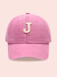 1pc Kids' Washed Baseball Cap With 26 Letters, Suitable For Outdoor Activities, Sun Ion, Daily Wear, Boys & Girls - Water Soluble-pink Washed Baseball Cap - View 19