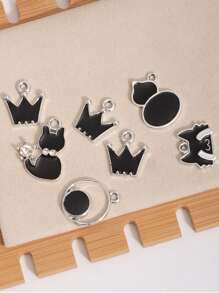 锌合金银色单孔皇冠、星球、葫芦形DIY吊坠，可做手链、项链装饰 - 銀色 - 查看 4