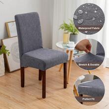 100% Waterproof Dining Room Chair Covers Set Of 4 Stretch Kitchen Chair Covers Parsons Chair Slipcovers For Dining Room Chair Protector Cover, Removable, Washable (Leaf Pattern-Dark Gray),8653863