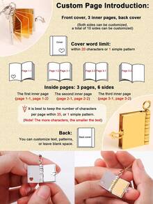 Custom-Engraved Book Necklaces Or Keychains, Personalized Mini Book Pendants, Jewelry For Book Lovers, Unique Reader Necklaces And Keychains - Multicolor - View 8
