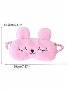 Cute Cartoon Rabbit Ears Faux Silk & Plush Eye Mask, Comfortable Sleep Mask, Can Be Used As Cold Or Hot Compress Eye Mask