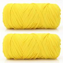 1/2 件优质 T 恤纱线，400 克（200 克 * 2），2 包优质高弹力编织碎布纱线，高弹力绳纱，纱线，钩针纱线，优质高弹力编织碎布纱线，适用于手工编织袋、篮子、地毯、鞋子、家居装饰和 DIY 工艺品，有多种颜色可供选择。 - 彩色 - 查看 52