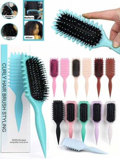 Spazzola definente i ricci - Spazzola anti-crespo per districare e acconciare capelli ricci, ondulati e crespi, pettine senza trazione con massaggio del cuoio capelluto, leggera, perfetta per capelli bagnati e asciutti, adatta per l'asciugatura, aggiunge volume e definisce i ricci, ideale per uso domestico, da viaggio, in salone e uso quotidiano, disponibile in più colori di Candybrush, articoli essenziali per il ritorno a scuola, viaggi e vacanze, accessori per capelli da donna, spazzola, spazzole per capelli, spazzola per bordi, spazzola per capelli, pettine per capelli, pettinare i capelli, spazzola districante, spazzola a sfera, mini spazzola per capelli, set di spazzole per capelli, pettine in legno, pettine, spazzola per capelli lisci, spazzola per capelli, spazzola per bordi, spazzola per capelli, pettine per capelli, set di spazzole per capelli, pettinare i capelli, mini spazzola per capelli, spazzola districante, prodotti per capelli