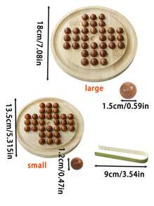 Wooden Kongming Chess - A Solitary Strategy Game With Standalone Pieces Providing Training. Independent Single Player Xiangqi Kongming Xiangqi Wooden Toy, Classic Independent Diamond Chess, Single Player Chess Board Game, Logic Thinking Training, Relaxing Toy With Storage