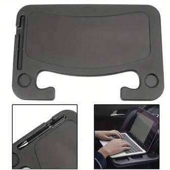 1pc 2 In 1 Car Steering Wheel Desk | Steering Wheel Tray For Laptop Car Mount With Pen Holder,Laptop Stand | Car Food Tray For Eating With Drinks Holder | Multipurpose Travel Car Accessories, Suitable For Car Office Travel, Suitable For All Cars For Women Storage Organizer Travel Holiday Essential Fall Decor Autumn Halloween