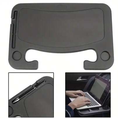 1pc 2 In 1 Car Steering Wheel Desk | Steering Wheel Tray For Laptop Car Mount With Pen Holder,Laptop Stand | Car Food Tray For Eating With Drinks Holder | Multipurpose Travel Car Accessories, Suitable For Car Office Travel, Suitable For All Cars For Women Storage Organizer Travel Holiday Essential Fall Decor Autumn Halloween