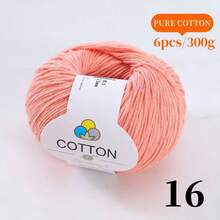 100% Cotton Yarn, 6 Balls*50g (Total 300g), 1 Ball Length 160m, 6 Ball Pack, Skin-Friendly, Breathable Cotton Yarn For Knitting Sweaters, Crocheting Blankets, Weaving Vests, Handmade Crafts, Multiple Color Options - 6 Balls Of Pure Cotton - View 15