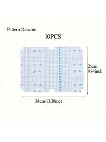[预切自粘书膜] 10 件自粘书套，透明磨砂防水书膜，防尘书套，返校学习用品，预切书套（随机图案），用于学校用品，返校