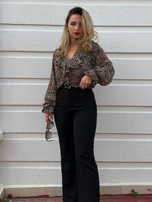 Jeta Ari Women Solid High Rise Tailored Suit Pants - Black - View 2