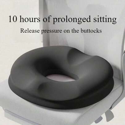 1pc Memory Foam Ergonomic Donut Seat Cushion, Suitable For Office Chair | Tailbone And Lumbar Support Pillow, Postpartum Use, Suitable For Prolonged Sitting, Driving And Office Work | Machine Washable Polyester Material, Modern Comfortable Design, Durable Soft Material, Applicable To Chairs, Seats, Cushions, Chair Pads, Gaming Chairs