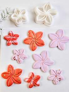 2 Sizes Embossed Flower Shape Clay Earring Cutters Spring Green Plant Clay Molds Polymer Clay Cutting Molds For DIY Necklace Jewelry Pendant Making Soft Pottery Clay Stamping Tools