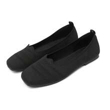Women's Flats Walking Shoes Comfortable Mesh Round Toe Ballet Flats Breathable Dress Shoes Washable Work Slip-On Classical Shoes,Casual Women's Flats For Walking - 黑色 - 查看 2