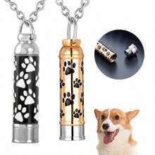 Paw Urn Cremation Necklace Sterling Silver Dog Cat Pet Paw Print Cremation Jewelry For Pet Ashes Animal Keepsake Memorial Charm Pendant Necklace