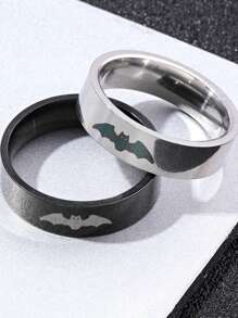 2 Peças Anéis Minimalistas de Casal em Aço Inoxidável, Acessórios Adequados para Homens e Mulheres, Uso Diário, Presente de Feriado e Encontro