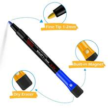 12Colors School Classroom Whiteboard Pen Dry White Board Markers Built In Eraser Student Drawing Pen Stationery,For School Supplies,Back To School