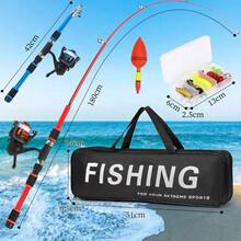 2 Telescopic Fishing Rods Set (1.8m + 2.1m) | Ergonomic Portable Fishing Equipment With Spinning Reels, Baits & Storage Bag | Fiberglass Rods With Ceramic Guides | Ideal For Lakes, Rivers, Coasts | Gift For Anglers - As Shown - View 6