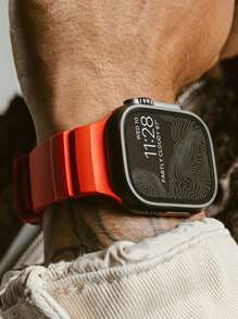 Men's Soft Silicone Watch Band, Asymmetrical Design, Compatible With 42mm, 44mm, 45mm And 49mm Apple Watch, Suitable For Apple Watch Series 10, 9, 8, 7, 6, 5, 4, 3, 2, SE, Ultra, Simple And Stylish Men's Wristband