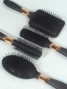 4 件/1 件垫发刷套装（方形、圆形和卷发刷）、用于吹干和拉直的头发造型工具梳、防静电按摩器、顺发梳、适用于浓密/卷曲/细/长/短发的塑料发梳，适合男性和女性，实用护发 SPA 按摩梳、家用卷发梳身体护理，适用于旅行、户外、运动、办公室、学校、发夹、发饰、返校、旅行度假必需品、女士发饰