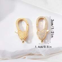 1 pezzo Connettore per collana e bracciale di grandi dimensioni con chiusura a moschettone placcata in oro con zirconi micro-intarsiati - Multicolore - Visualizzare 5