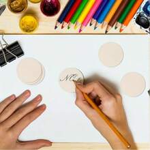 25 件 5 厘米圆形木盘，适用于工艺品和绘画用品、学校用品、返校 - 彩色 - 查看 1