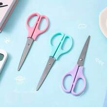 1pc Rounded Tip Scissors, Multi-Purpose Craft Scissors With Comfortable Grip, Suitable For Office, Home, School,For School Supplies,Back To School - Purple - View 6