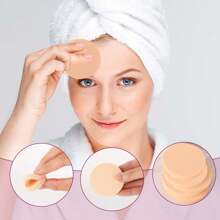 Set de brochas de maquillaje portátil retráctil 4 en 1 con brocha para labios, brocha iluminadora, brocha de sombra de ojos y brocha para mezclar base, que incluye 3 esponjas de maquillaje de diferentes tonos de piel, ideal para maquillaje en movimiento