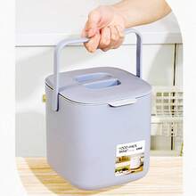 1.06 Gallon Kitchen Compost Bin - With Removable Lid, Easy To Clean, Detachable Inner Basket, Durable PP Material Trash Can, Gray