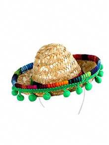 1pc Mexican Party Hat Headband, Carnival Halloween Hair Hoop Mini Hat,Christmas - Khaki - View 17