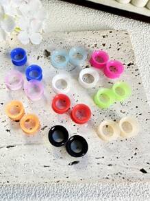20pcs 9mm Thin Flared Silicone Ear Gauges, Punk Style Piercing Jewelry, Minimalist Fashion Ear Plugs - Speaker Silicone Ear Amplifier - View 19