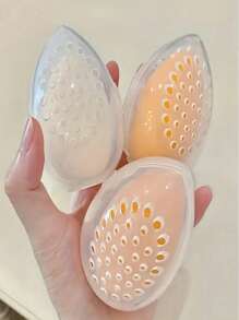 1/3/5pcs Of Cosmetic Sponge Storage Box, Porous Moisture-Proof Transparent Beauty Sponge Holder, Puff Cosmetic Egg Cover, Travel Portable Breathable Storage Box,For Holiday Beach, Bathroom Collection, Bedroom Collection, Large Capacity