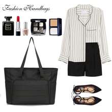 Women's 15.6 Inch Laptop Tote Bag In Classic Nylon, Large Capacity With Front Pocket, Casual Business Travel Bag For All Seasons, Perfect Christmas Gift Grey - 灰色 - 查看 6