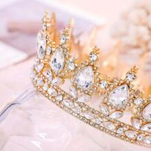 女士优雅水钻生日皇冠和绶带套装 - 闪亮金色头饰配“生日女王”牌匾，非常适合舞会、婚礼和庆典，生日派对配饰 | 闪亮皇冠 | 耐用金属皇冠，生日派对装饰品 - 彩色 - 查看 5