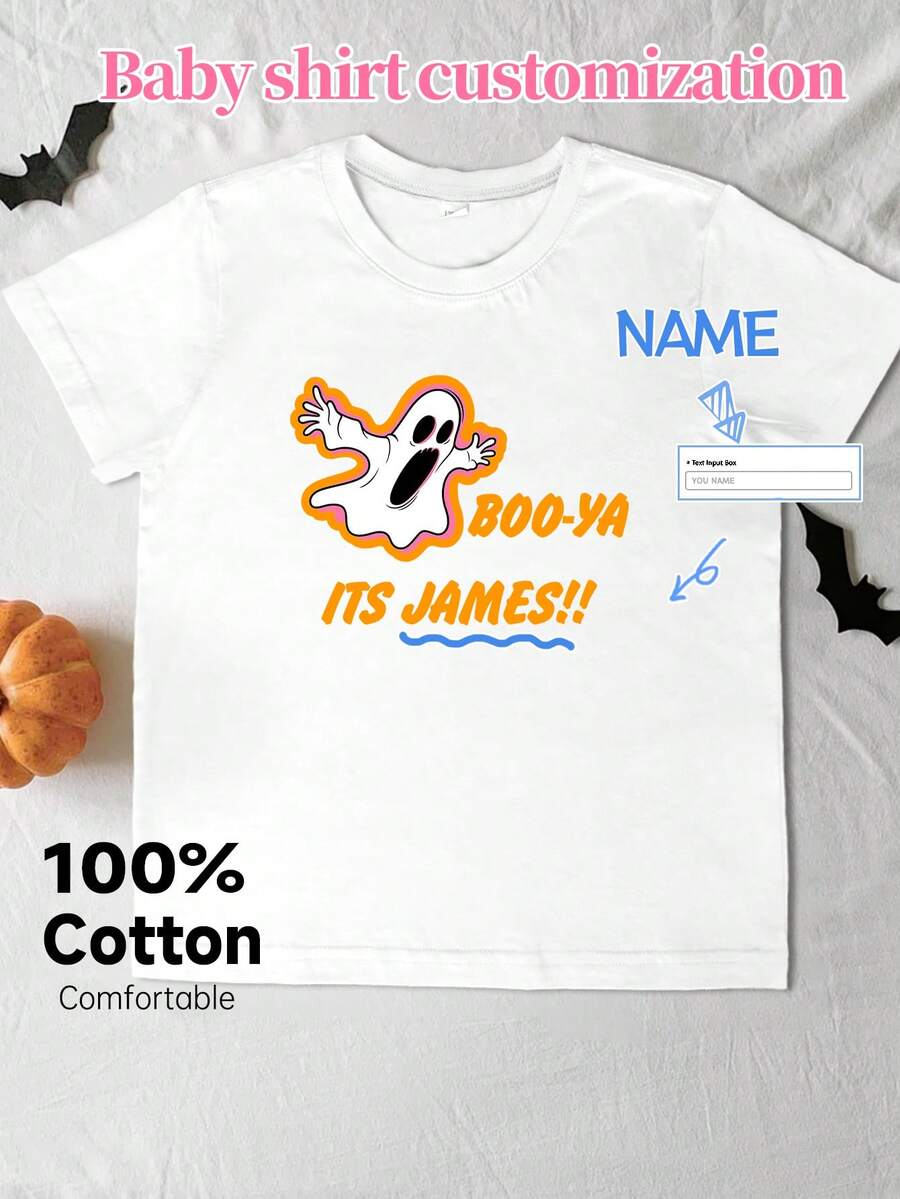 Customized Boys T-Shirt, Personalized Heart Design, Family Photo Printing, Interesting Graphics, Holiday Gift