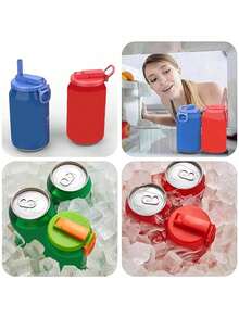 1/3pcs Multi-Color Drink Can Lids With Straws, Silicone Reusable Straws Sealed Lids Fit For Soda, Canned Drinks, Juice, Food Storage, Party And Gifts - View 7