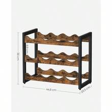 Wine Rack Table - 質樸的棕色+黑色 - 查看 4