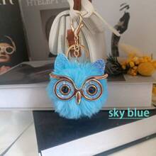 1pc/2pcs Cartoon Sequin Owl Imitation Rabbit Fur Ball Pendant For Women's Bags, Backpacks, Car Keychains, Small Gifts