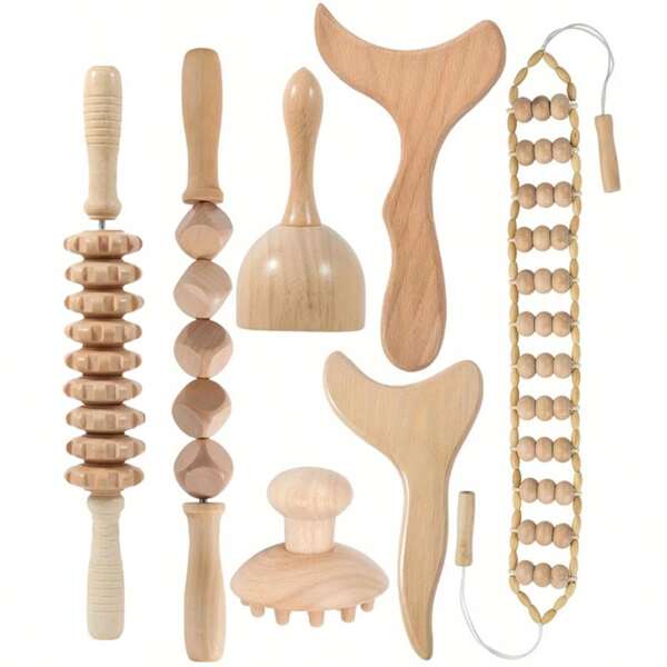 Wooden Massage Tool, Full Body Massager, Hand Massager, Leg Massager, Shoulder Massager, Shoulder & Neck Massage Tool, Facial Massage Tool, Back Massager, Waist Massager, Full Body Muscle Massage, Multi-Functional Massage For Different Body Parts, Body Relaxation Tool, Suitable For Home Use, Can Be Given As A Gift To Family, Friends, Classmates, Or Girlfriends