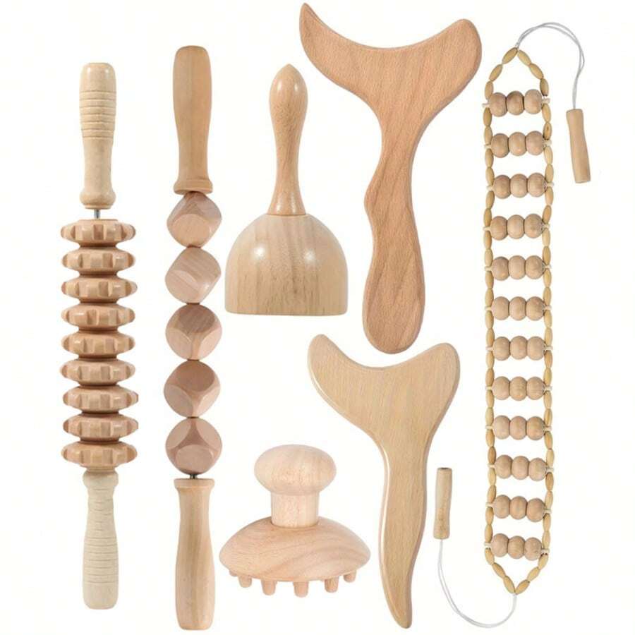 木制按摩工具、全身按摩器、手部按摩器、腿部按摩器、肩部按摩器、肩颈按摩工具、面部按摩工具、背部按摩器、腰部按摩器、全身肌肉按摩、针对不同身体部位的多功能按摩、身体放松工具、适合家庭使用、可作为礼物送给家人、朋友、同学或女朋友、学校、返校、旅行、旅行必需品、家庭必需品、水疗、按摩工具、按摩、按摩器、水疗 - 杏色 - 查看 1