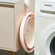 Sanrio 1pc Cute Sanrio Hello Kitty Folding PP Washbasin For Women, Thick And Durable Anti-Drop Sweet And Adorable, Suitable For Dorm, Bedroom, Bathroom, Shared Home Amenities
