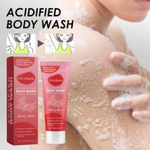 OceAura Body Wash Deeply Cleaning Gentle Exfoliation Remove Dead Skin Smooth Tender Moisturizing Long Lasting Fragrance Bath Gels Orange/Coconut Vanilla/Peony Rose - Red (Peony Rose) - View 5